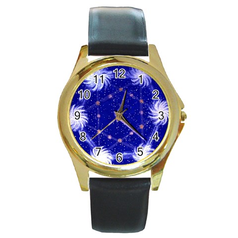 StarMap Round Gold Metal Watch from UrbanLoad.com Front