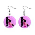 Salon- Silhouette-Pink 1  Button Earrings