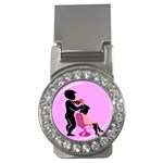 Salon- Silhouette-Pink Money Clip (CZ)