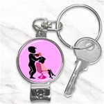 Salon- Silhouette-Pink Nail Clippers Key Chain