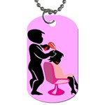 Salon- Silhouette-Pink Dog Tag (One Side)