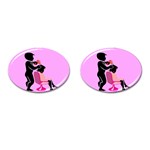 Salon- Silhouette-Pink Cufflinks (Oval)