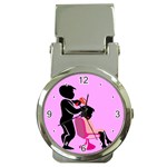 Salon- Silhouette-Pink Money Clip Watch