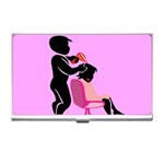 Salon- Silhouette-Pink Business Card Holder