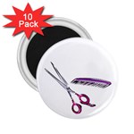 Scissors and Comb-Purple 2.25  Magnet (10 pack)