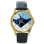 F-117 Nighthawk 2 Round Gold Metal Watch