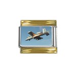 A-10 Thunderbolt II Gold Trim Italian Charm (9mm)