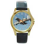 A-10 Thunderbolt II Round Gold Metal Watch