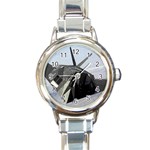 F-117 Nighthawk Round Italian Charm Watch