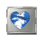 B-2 Spirit Mega Link Heart Italian Charm (18mm)