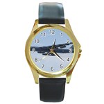 B-52 Stratofortress Round Gold Metal Watch