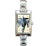 F-16 Fighting Falcon Rectangular Italian Charm Watch