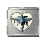 F-16 Fighting Falcon Mega Link Heart Italian Charm (18mm)