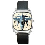 F-16 Fighting Falcon Square Metal Watch