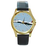 F-14D Tomcat Round Gold Metal Watch