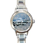 F-16C Fighting Falcon Round Italian Charm Watch