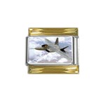 F A-22 Raptor Gold Trim Italian Charm (9mm)