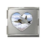 F A-22 Raptor Mega Link Heart Italian Charm (18mm)