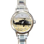 UH-60 Blackhawk Round Italian Charm Watch