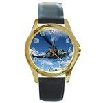 UH-1N Huey Round Gold Metal Watch