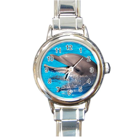 Dolphin Round Italian Charm Watch from UrbanLoad.com Front