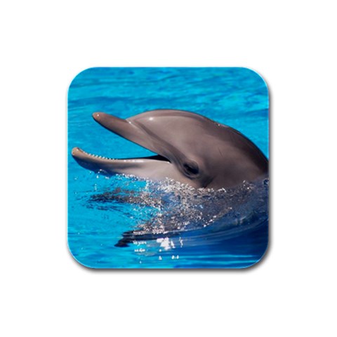 Dolphin Rubber Square Coaster (4 pack) from UrbanLoad.com Front