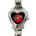 Red lip logo Heart Italian Charm Watch