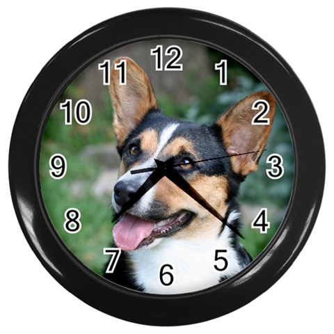 Welsh Corgi Dog Wall Clock (Black) from UrbanLoad.com Front
