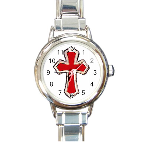 christian_clipart_cross Round Italian Charm Watch from UrbanLoad.com Front