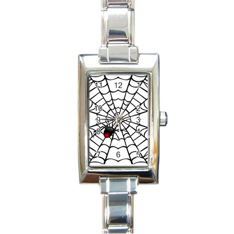 spiderweb 2 Rectangular Italian Charm Watch from UrbanLoad.com Front