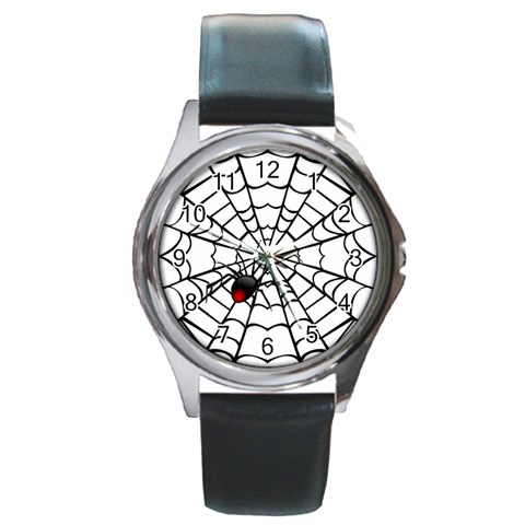 spiderweb 2 Round Metal Watch from UrbanLoad.com Front