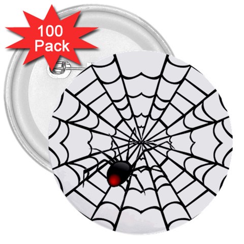 spiderweb 2 3  Button (100 pack) from UrbanLoad.com Front