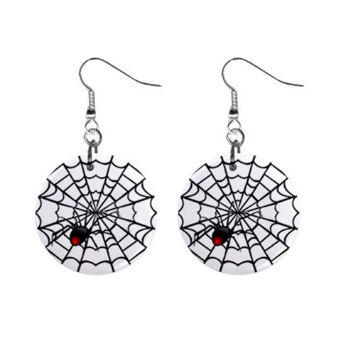 spiderweb 2 1  Button Earrings from UrbanLoad.com Front