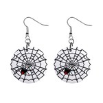 spiderweb 2 1  Button Earrings