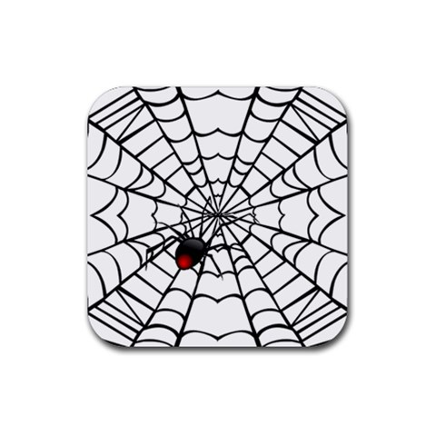 spiderweb 2 Rubber Coaster (Square) from UrbanLoad.com Front