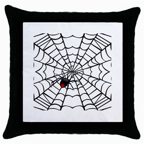 spiderweb 2 Throw Pillow Case (Black) from UrbanLoad.com Front