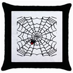 spiderweb 2 Throw Pillow Case (Black)