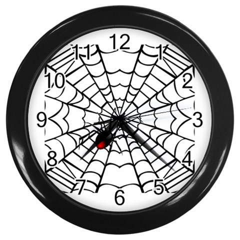 spiderweb 2 Wall Clock (Black) from UrbanLoad.com Front