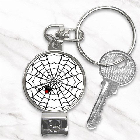 spiderweb 2 Nail Clippers Key Chain from UrbanLoad.com Front