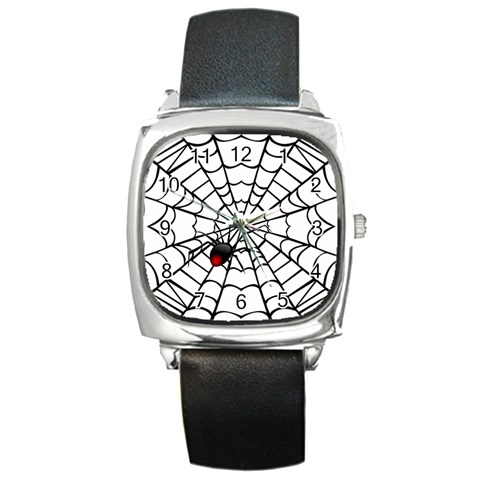 spiderweb 2 Square Metal Watch from UrbanLoad.com Front