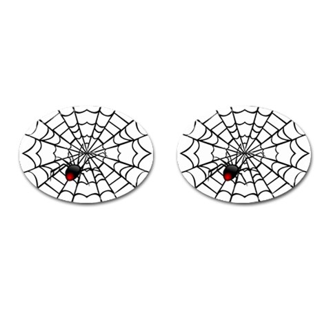 spiderweb 2 Cufflinks (Oval) from UrbanLoad.com Front(Pair)