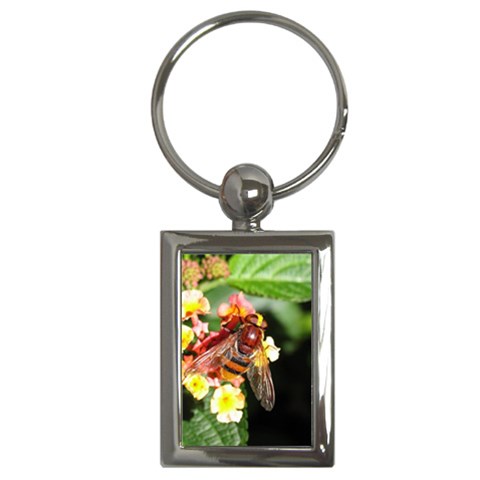 Bee Flower Key Chain (Rectangle) from UrbanLoad.com Front