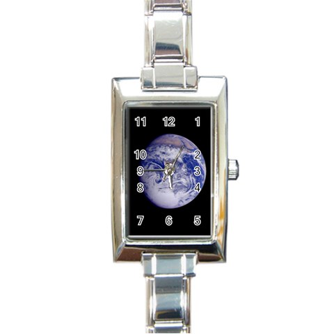 Earth from Space Rectangular Italian Charm Watch from UrbanLoad.com Front
