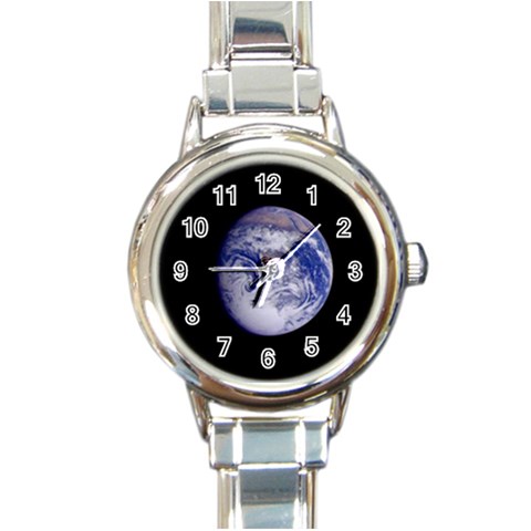Earth from Space Round Italian Charm Watch from UrbanLoad.com Front