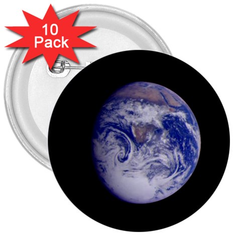 Earth from Space 3  Button (10 pack) from UrbanLoad.com Front