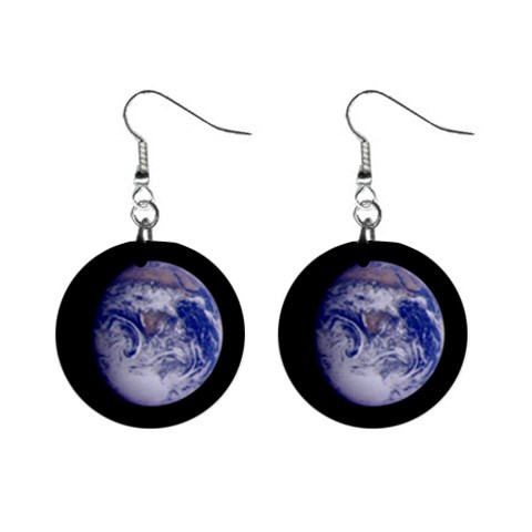 Earth from Space 1  Button Earrings from UrbanLoad.com Front