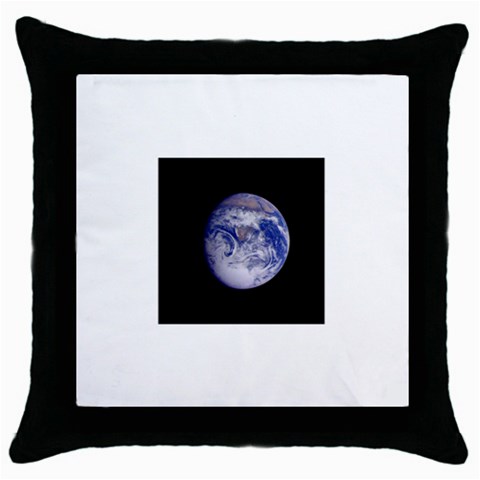 Earth from Space Throw Pillow Case (Black) from UrbanLoad.com Front
