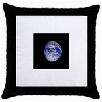 Earth from Space Throw Pillow Case (Black)