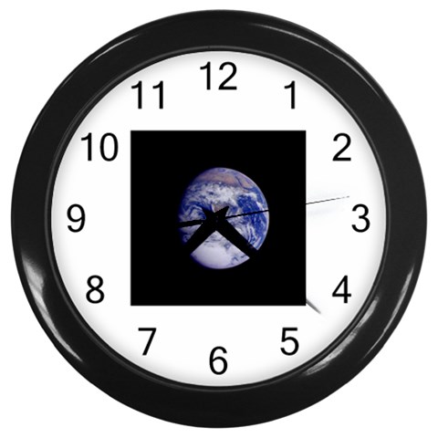 Earth from Space Wall Clock (Black) from UrbanLoad.com Front