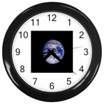 Earth from Space Wall Clock (Black)